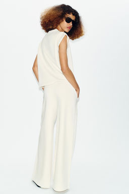 PANTAL?N ANCHO FELPA / Crudo - Zara фото 4