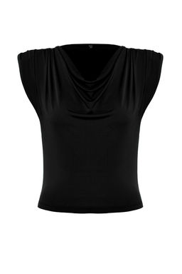 Siyah Degaje Yaka Vatkal? Sandy Esnek Orme Bluz TWOSS24BZ00597 - Trendyolmilla фото 7