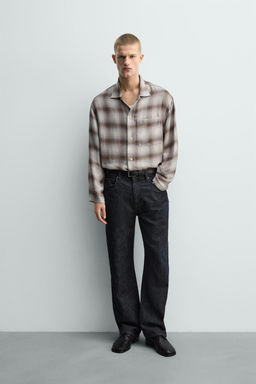 Рубашка CAMISA CUADROS BOLSILLO серый молочный