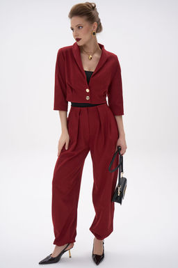 Короткий пиджак Джуди (бордовый) - Эльза фото 9