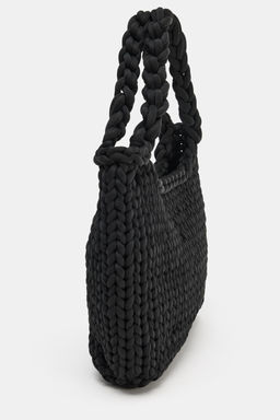 BOLSO SHOPPER TRENZADO / Negro - Zara фото 6