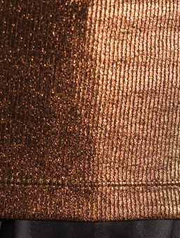 Топ с закрытым декольте из хлопка с эластаном в рубчик с матовым покрытием металлик - Vilatte фото 4