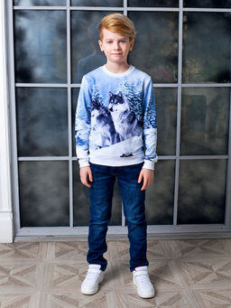 Свитшот "Сибирские Волки",белый