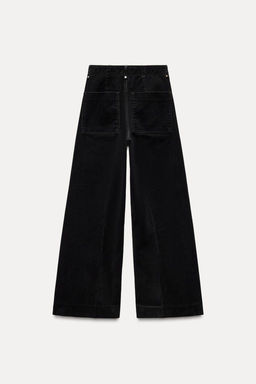 ZW COLLECTION WIDE-LEG HIGH-WAIST FLOCKED JEANS - Zara фото 8