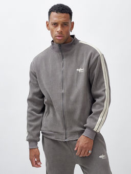 на флисе Спортивный костюм демисезонный серого цвета