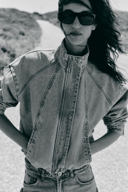 CAZADORA Z1975 DENIM BOMBER CUELLO SUBIDO
