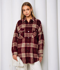 Рубашка #КТ25552, бордовый
