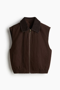 Chaleco con cuello de pana