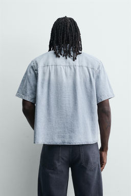 CAMISA BOXY FIT DENIM LIGERO / Azul claro - Zara фото 3