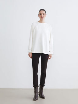 Bisiklet Yaka Oversize Kad?n Sweatshirt Tunik