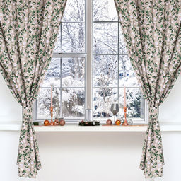 Шторы для кухни Доляна Frosty berries с подхватами 150?180 см- 2 штуки 164 г/м?, 100% хл., рог