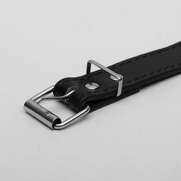 Ошейник Сириус, кожзам с заклёпками, 56 х 3 см, ОШ 42-52, чёрный - Пижон фото 4