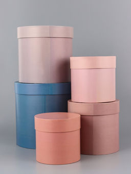 Набор круглых коробок 5 в 1 "Коралл", 13 х 13,5 -19.5 х 23 см