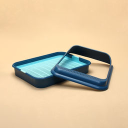 Туалет «Верный Друг» для кошек, с решёткой, 45×36×15 см, синий