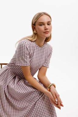 ЕВТ 5053/ретро геометрия платье жен