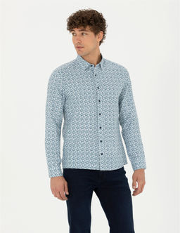 A__k Lacivert Slim Fit Uzun Kollu G_mlek