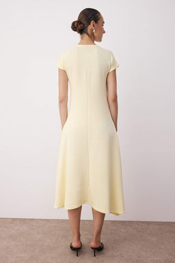 Kahverengi Ay Kol A-line/Can Ac?lan Bisiklet Yaka Maxi Orme Elbise TWOSS25EL00898 - Trendyolmilla фото 14