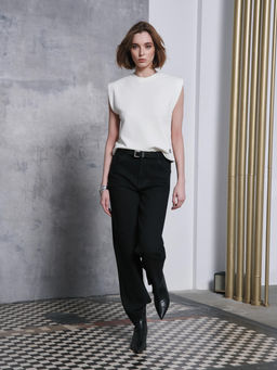 CONTE CON-621 Джинсы прямого кроя из eco-friendly денима с необработанным краем washed black