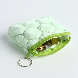 Кошелёк-монетница на молнии, 12×2.5×8.5 см, мягкий, зелёный