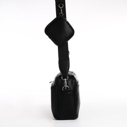 Сумка женская кросс-боди TEXTURA на молнии, 16×7×17 см, чёрная