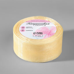 Лента капроновая, 40 мм, 20 1 м, цвет слоновая кость №08 - Арт узор фото 2