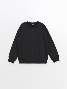 Bisiklet Yaka Basic Uzun Kollu K?z ?ocuk Sweatshirt