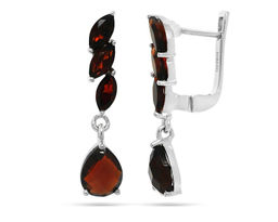 Серьги из серебра гранат, Фея