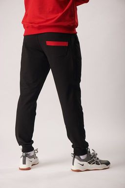 Спортивные брюки М-1241: Чёрный / Красный - Relay фото 4