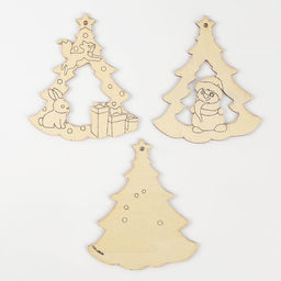 Ёлочная подвеска из дерева своими руками на новый год «Ёлка», набор для творчества