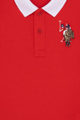 Красная футболка с воротником-поло для мальчиков - U.s. polo assn фото 11