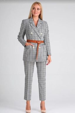 Костюм Gamma & Gracia 488 серый черная клетка