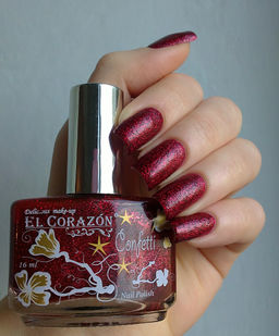 El Corazon Лак Confetti 514a вишнёвый