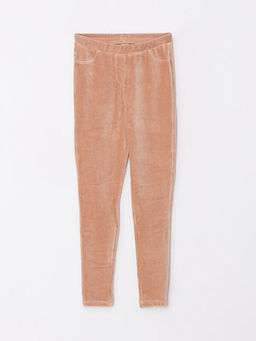 Beli Lastikli Basic Kadife K?z ?ocuk Tayt