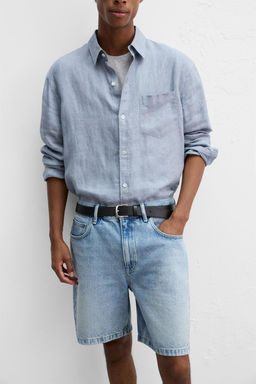 REGULAR FIT DENIM BERMUDA SHORTS - Zara фото 5