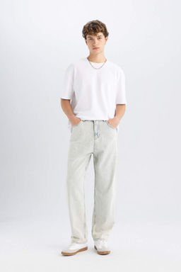 Джинсовые брюки Baggy Fit с широким узором и нормальной талией, широкие брюки - Defacto фото 9