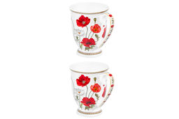 Набор 2 кружек 300 мл 11*8*11 см Маки на ножке, NEW BONE CHINA - Elan gallery фото 5