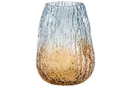 Ваза 17,5*17,5*25 см 4 л, бежево-голубой, стекло