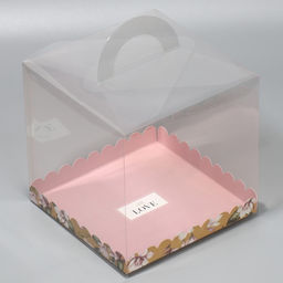 Цена за 5 шт. Коробка кондитерская, сундук, упаковка, With love, 20 х 20 х 20 см