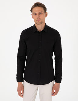 Siyah Slim Fit Uzun Kollu G_mlek