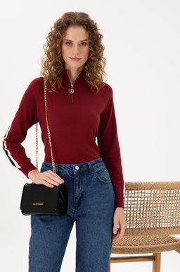 Женская черная сумочка из крокодиловой кожи