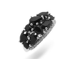 Кольцо из серебра сапфир корунд, Арабеска