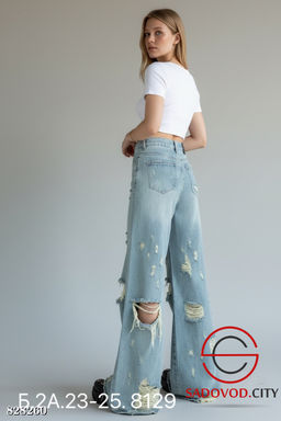 Джинсы широкие с высокой посадкой