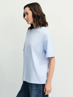 Базовая футболка оверсайз из хлопка / Zarina  фото 4