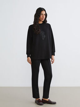 Dar Fit Kad?n Pileli Pantolon