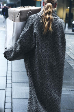 WRAP COLLAR KNIT COAT - Zara фото 3