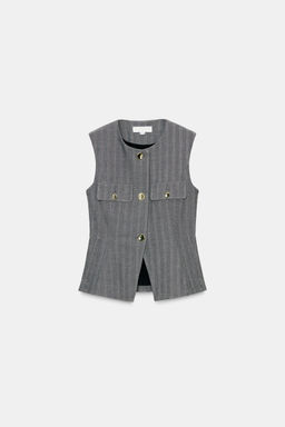 HERRINGBONE FLARED WAISTCOAT - Zara фото 5