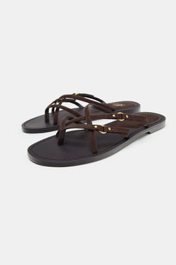 STRAPPY FLAT SANDALS - Zara фото 3