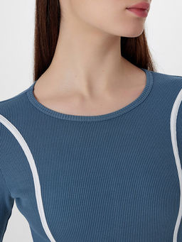 Платье женское синее с декоративными лампасами - Mark formelle фото 4