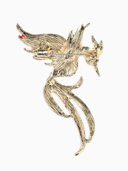 Брошь «Феникс» , цветная в золоте