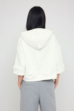 Teen Ekru Kapusonlu Fermuar Detayl? Truvakar Kol Kal?n Orme Sweatshirt TWOAW26SW00024 - Trendyolmilla фото 10